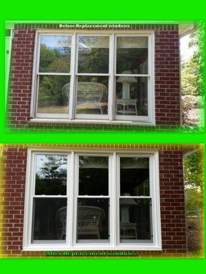 Vinyl replacement windows before & after