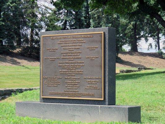 Maryland Vietnam Veterans Memorial plaque welcomes you.