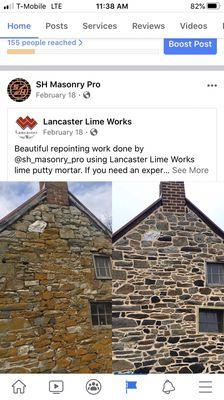 Stone shed lime mortar repointing