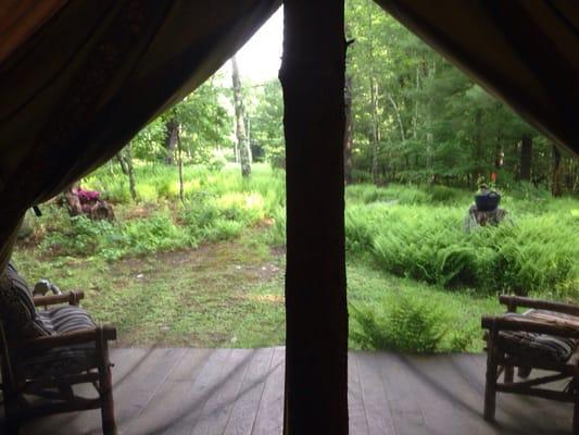 View from inside the tent