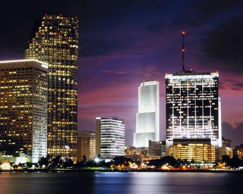 Downtown Miami Skyline at night