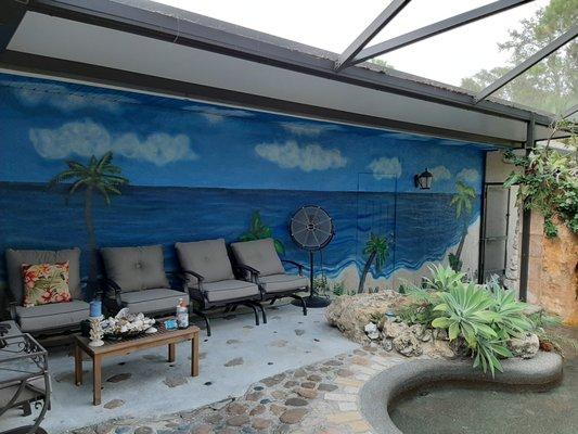 pool deck mural