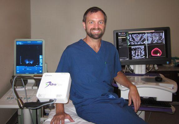 Dr. Morris shows the UroNav equipment for MRI/Ultrasound Fusion Biopsies.