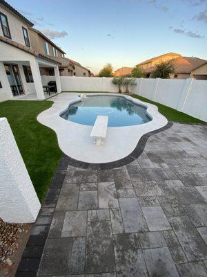 Paver patio and our Diamond Series Turf