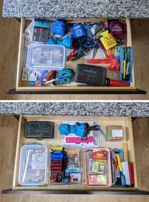 Organization jobs, small and large. Cabinets, drawers, closets, playrooms, etc.