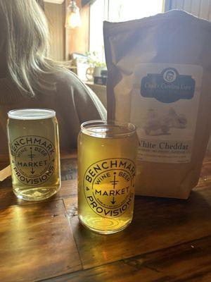 Local ciders and gourmet NC popcorn.