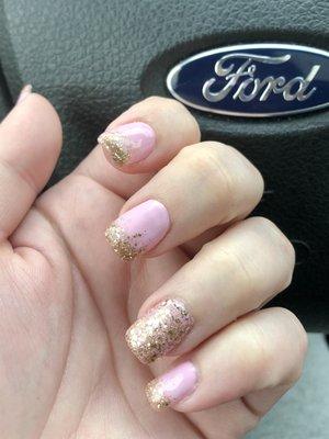 Gold tipped acrylic nails! Gorgeous!