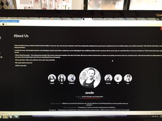 Tribe's website where you can see instructor profiles and their fav music, purchase classes and reserve a bike for class