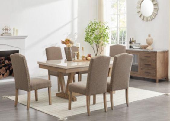 Beautiful marvel top 7 piece Dining set!