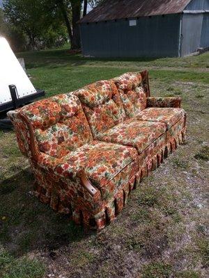 Older couch - cheaper model but in fair condition.