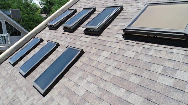 12 Total skylights that had to be re-flashed and covered with ice & water shield.