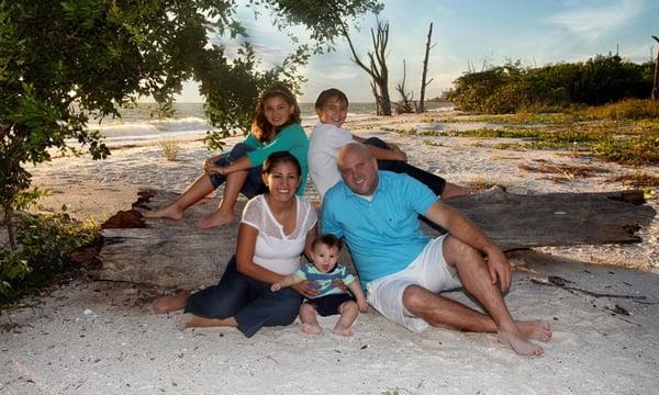 Family picture on the beach.