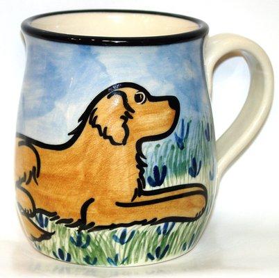 Golden Retriever. Hand painted coffee mug. Microwave and dishwasher safe