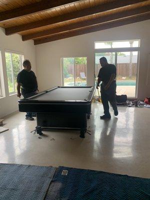 Valley Pool Table Pros double checking their amazing work!