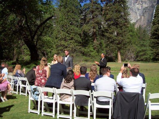 Small wedding at the Majestic (Ahwahnee) Hotel, Yosemite