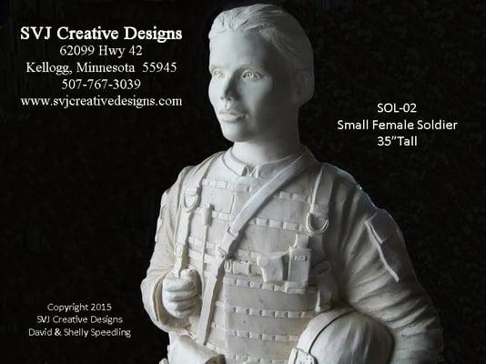 Life Size Concrete Hero Statuary  www.svjcreativedesigns.com