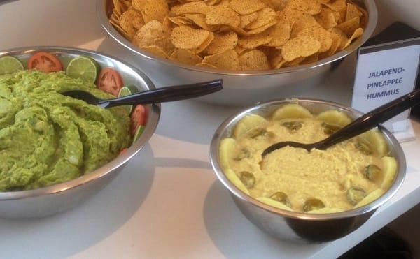 Signature Guacamole and Jalapeno-Pineapple Hummus