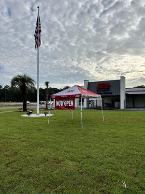 We're really proud of the new landscaping and American flag along Ribaut Road, right in front of our new garden center!