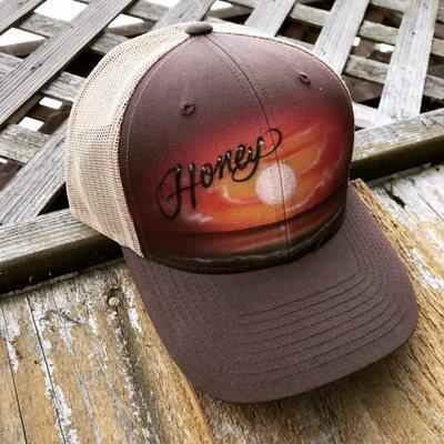 Custom airbrush trucker hat