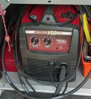 A welding machine which is sometimes needed to repair or modify security doors and gates.