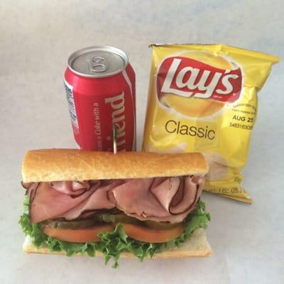 $5 LUNCH SPECIAL: half sandwich, chips, & a drink.