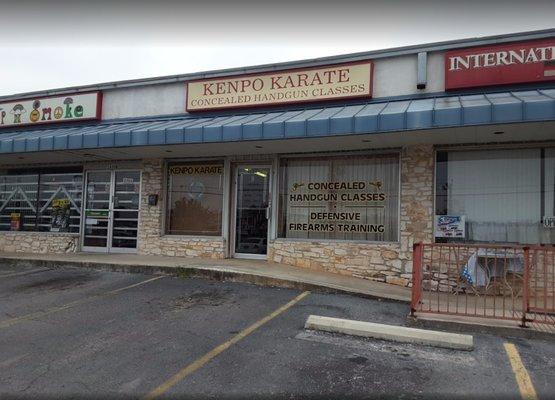 The outside of our karate and self defense school.