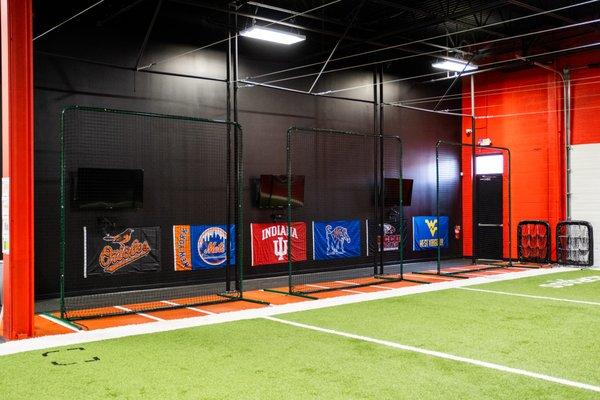 Our cages are equipped with technology that help our athletes improve their swings.