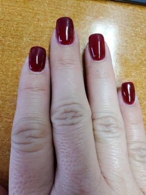 Deep Scarlet gel on acrylic