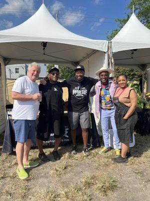 Exec Chef Marco (Mall) Molinet representing Hip Hop BBQ with Chef Marcus Samuelson at Sobe Food & Wine Festival at Red Rooster in Overtown