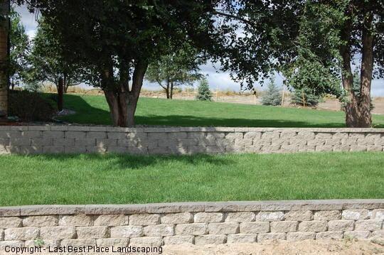 Performed concrete block retaining walls completed by LBPL Inc.