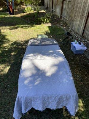 Outdoor massage in your home