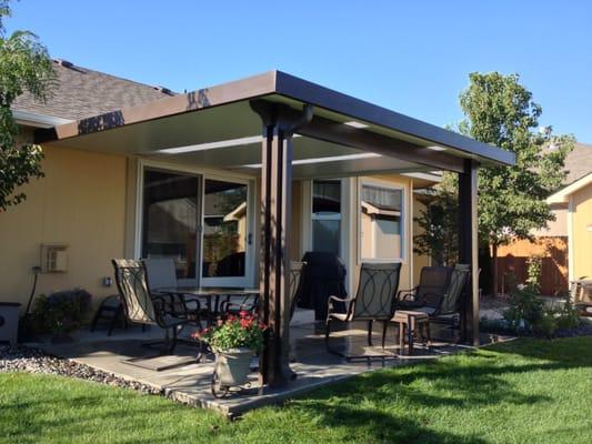 Insulated patio cover.chocolate