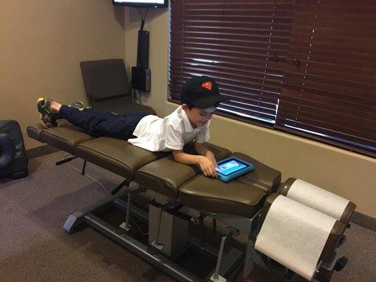 An anxious patient waiting for his turn! Chiropractic will improve children's health as well as adults!