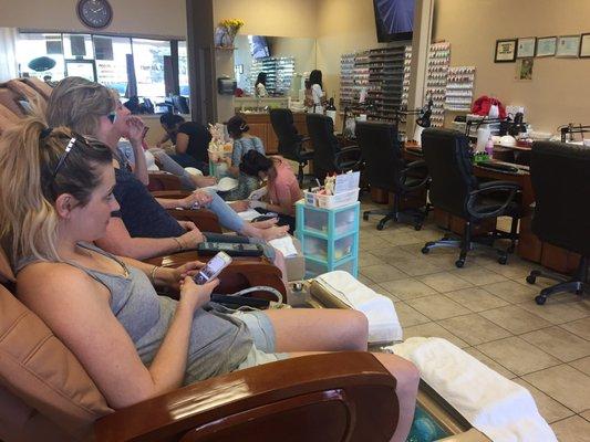 Everyone loved massage while they are getting a mani/pedi topnails is the best