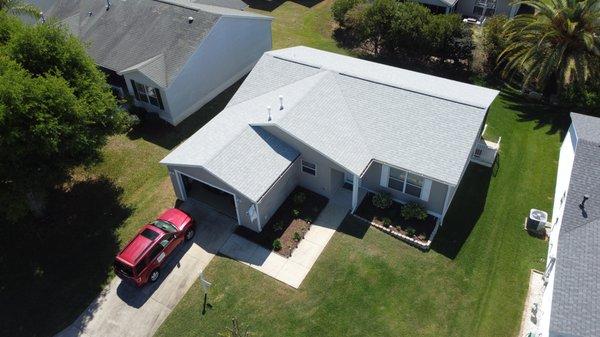 A full shingle re-roof.