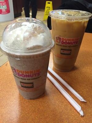 Iced coffee and an Oreo Vanilla Bean Frap!