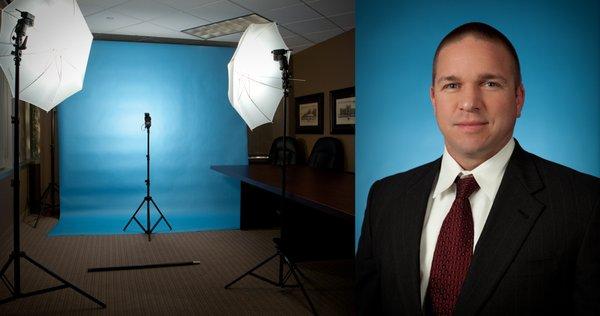 We have a mobile studio for Dallas headshots.