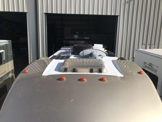 Finished roof, showing Dometics transparent hatch and Sat Dish retracted.