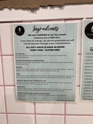 Ingredients info