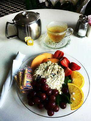 CHICKEN SALAD PLATE & HOT TEA at Ritz Cafe, Thomaston, Georgia.