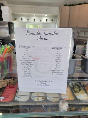 Tamales selection menu