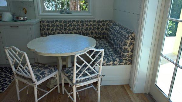 Naples Custom Designs & Upholstery Custom Built Banquette and custom seat pads