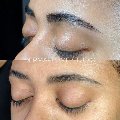 Natural brow, micro-shading technique.