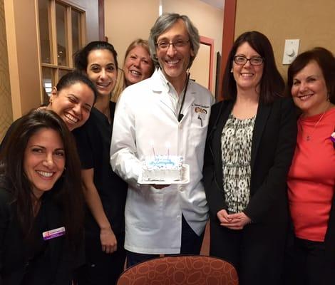 Schechtman Orthodontics Team celebrating Dr S' birthday.