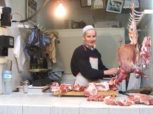 Butcher in Fez, Morocco