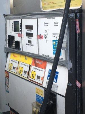 Duct tape on gas pumps, how is this legal?