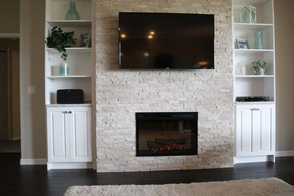 Turning a blank wall into a beautiful fireplace