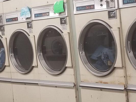 1/2 of dryers broken.