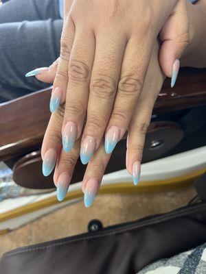 Ombre blue and nude