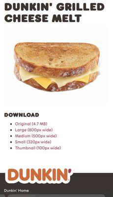 Photo of sandwich from DND website